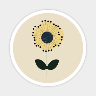 Retro Sunflower Design Magnet